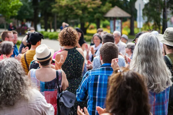 Neighbors gathered at a community event
