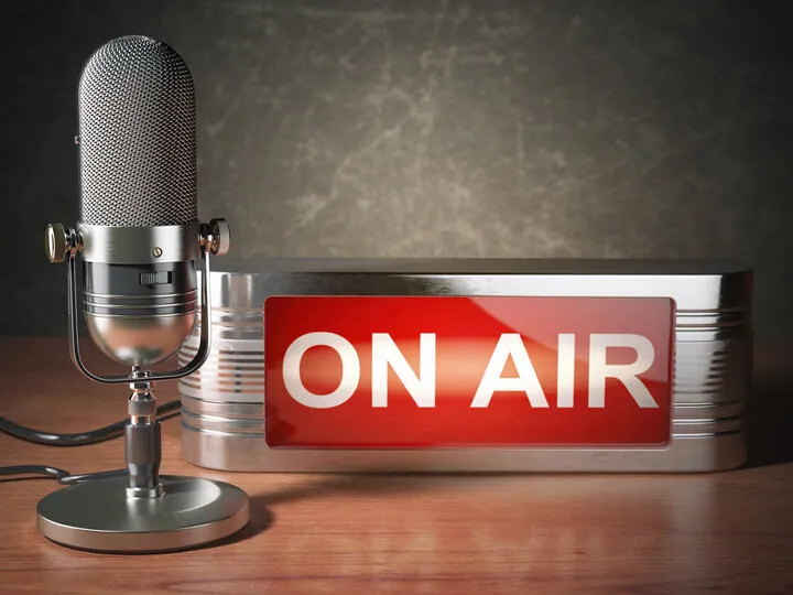 On-air light in a radio studio